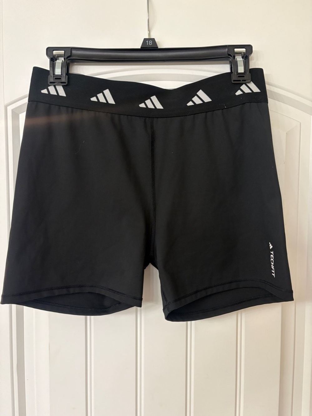 Adidas Women’s Black Techfit Compression Shorts with Logo 3 inch size large